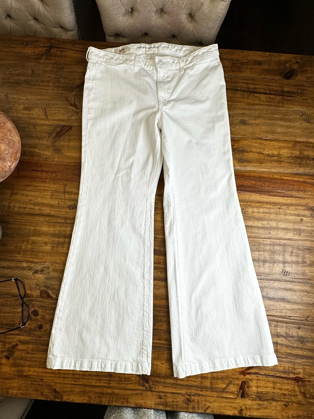 Banana Republic White Flare Jeans - High-Rise Wide Leg
